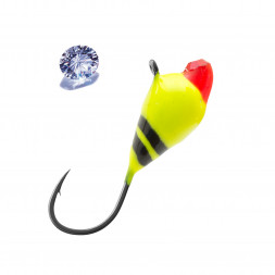 Мормышка вольфрамовая Lumicom Капля с ушком Ф4 обмазка с камнем винт YBLd, цена за 1 шт.