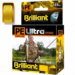 Леска плетеная AQUA Pe Ultra Brilliant Stoic Ultra Yellow 0.14 135м