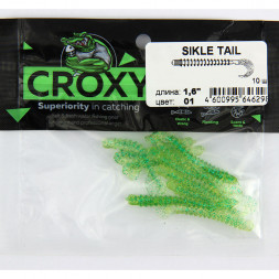 Приманка силиконовая CROXY SIKLE TAIL 1,6&#039;&#039; цвет 01 уп/10шт