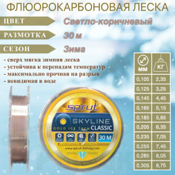 Леска SPRUT Skyline Fluorocarbon Composition Classic Gold 0.255 30м