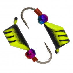 Мормышка вольфрамовая Condor Безмотылка Столбик шарик хамелеон d 4,0 мм, вес 1,32 гр, лимон с полосками черный 10 шт