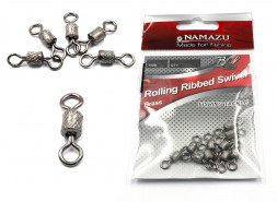 Вертлюг Namazu ROLLING RIBBED SWIVEL, латунь, цв. BN, р. 9, test-6 кг уп.10 шт